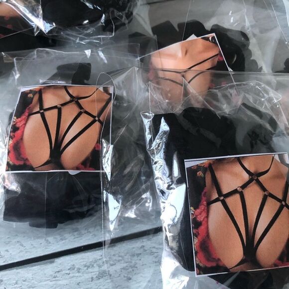 Black Harness Adjustable Strappy Bra Style# K - Picture 3 of 3